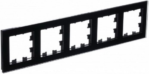 Рамка универсальная Systeme Electric AtlasDesign Nature 5-м. стекло черный картинка